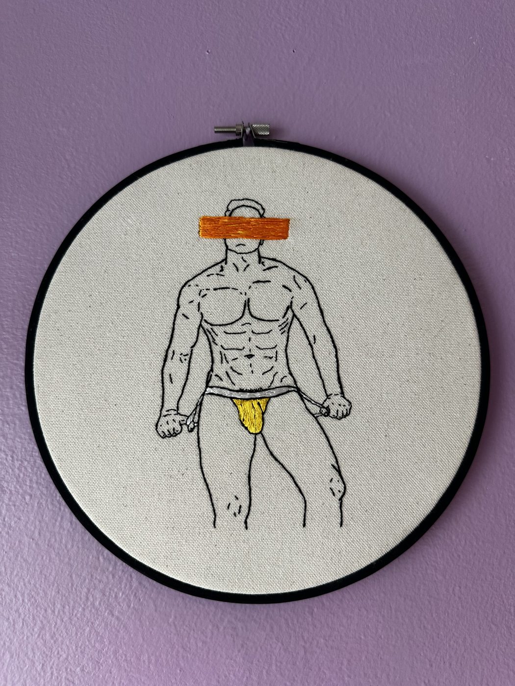 Caution, hand embroidery by Sew_Kinky_Threads