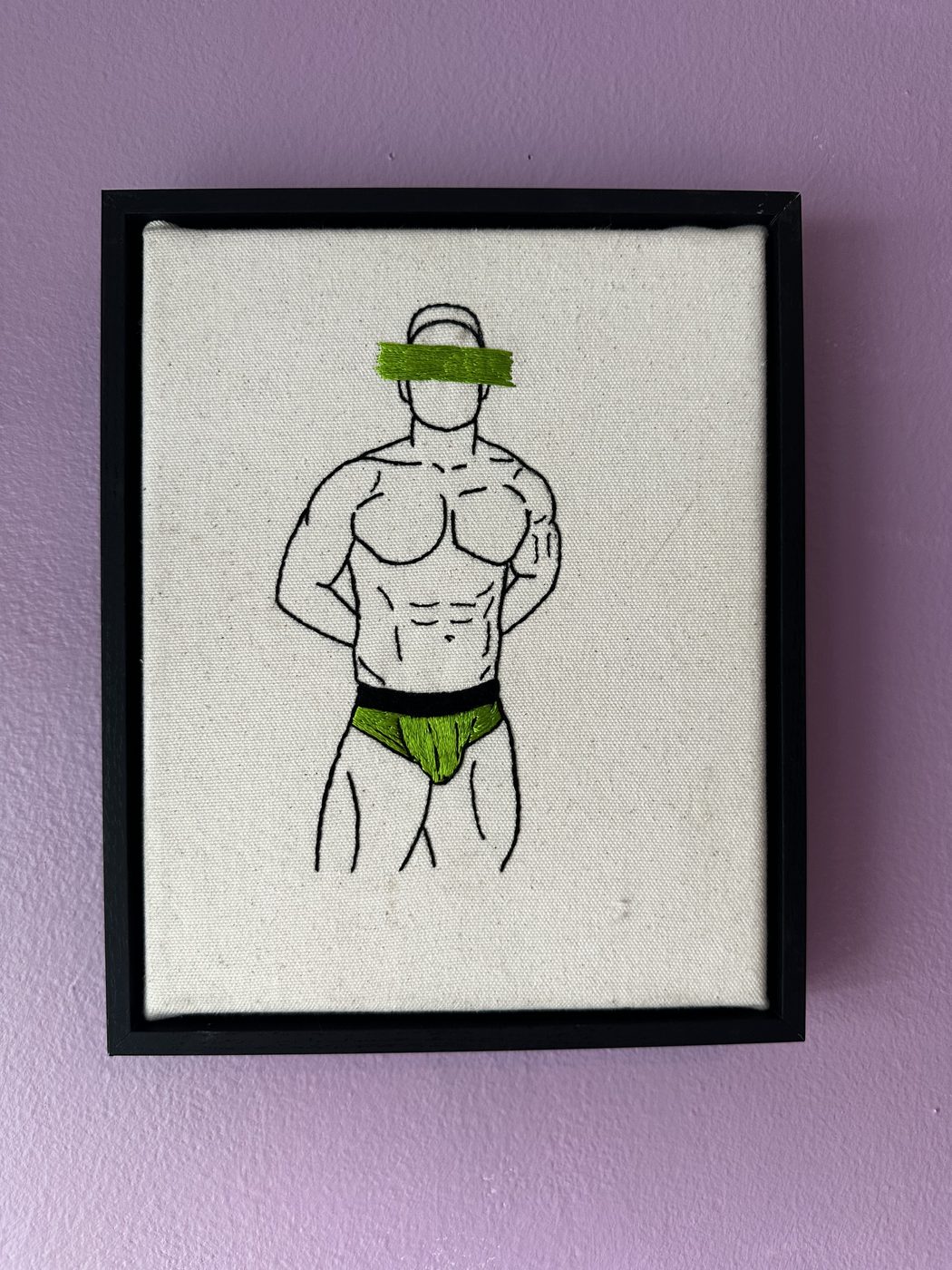 Green Blind, hand embroidery by Sew_Kinky_Threads (sold)