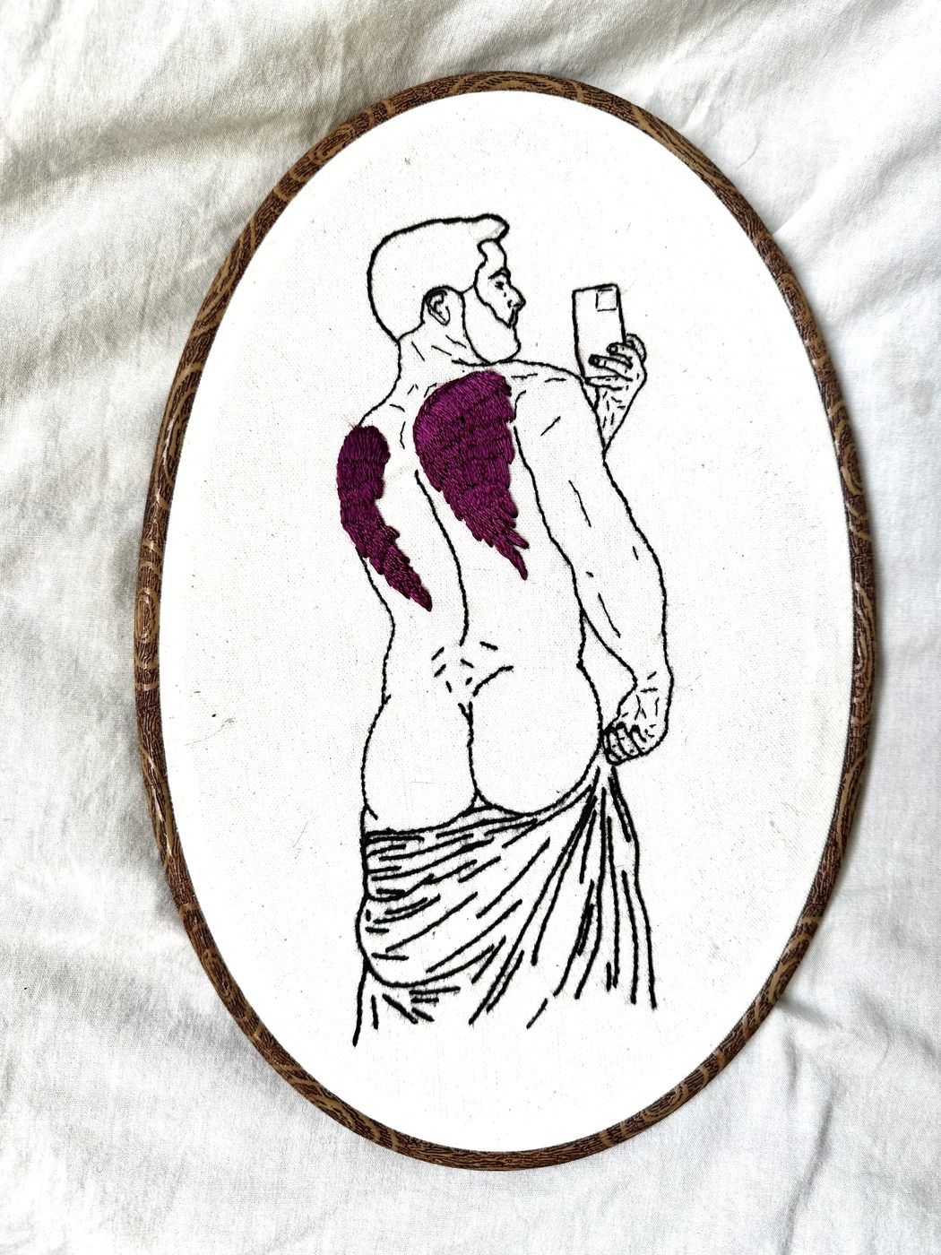 Wings, hand embroidery by Sew_Kinky_Threads